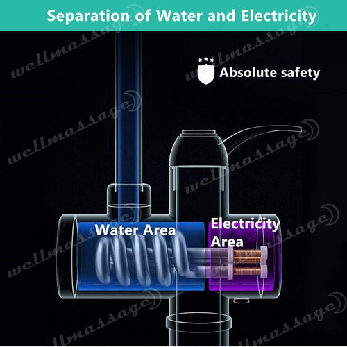 Electric 360° Fast Instant Cold Hot Water Tap Faucet Heater Safe Home Kitchen Oz - Picture 3 of 12
