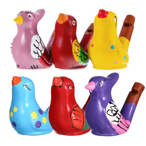6Pcs Kinder Wasser Vogel Pfeife Vogel Pfeifen Keramik Vogel Pfeife - Picture 1 of 12