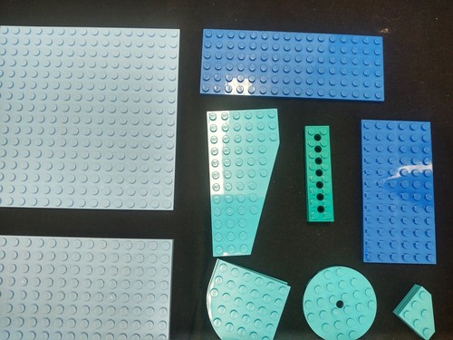 Großes Set 51 Original Lego Platten hellblau Aqua hell königsblau Erde - Bild 4 von 5