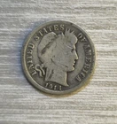 1914 P 10c Barber Liberty Silver Dime Coin
