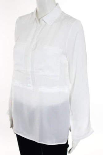 Nuevo con etiquetas Blusa Top Historia Diseño Cuello Blanco Mangas Largas S $88 - Imagen 2 de 5
