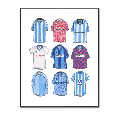 Coventry City Football Shirt, Coventry Football Poster, Coventry Shirt Print, a4
