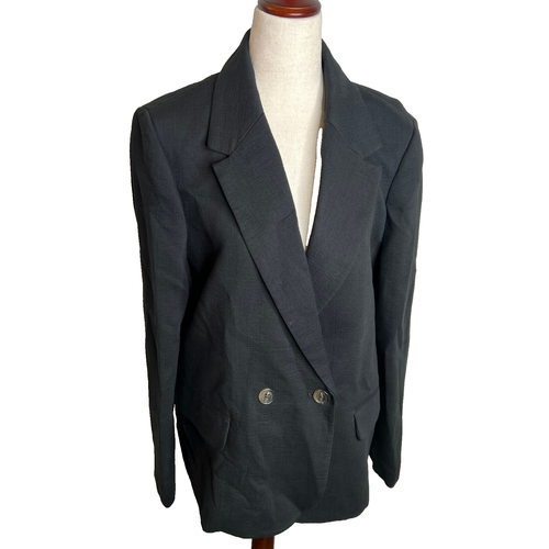 J.Crew $188 Womens Cotton Blend Textured Blazer Black Size 10 BY941 - Picture 2 of 10