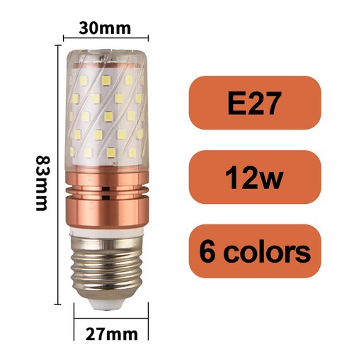 E27 Led Colorful Corn Bulb No Flash 7colors Lamp 2835smd 270 Degree Beam Angle - Picture 5 of 13