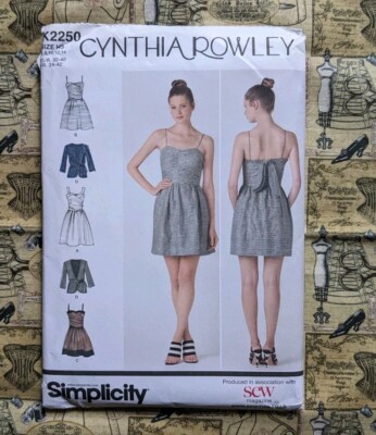 Simplicity Schnittmuster 2250, Cynthia Rowley Kleid & Jacke, Größe 8-16. UNCUT