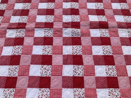 Vintage French Patchwork Throw Blanket Colorful Sofa Home Décor Quilt 220x169 cm - Picture 3 of 12