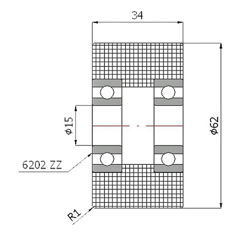 Rullo in plastica poliammide Ø 40 –65 mm con cuscinetti a sfera per transpallet pallet - Foto 59 di 61
