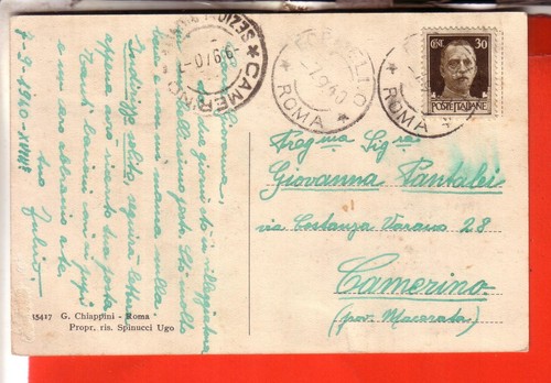 CARTOLINA FORMELLO FP VIAGGIATA 1940 SALUTI 4 VEDUTE CON CASERMA CARABINIERI - Foto 2 di 2