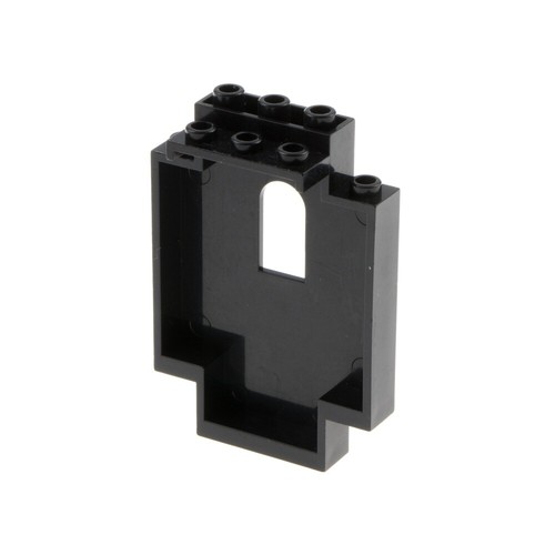 1x Lego Mauerteil 2x5x6 schwarz bedruckt Steine neu-hell grau Fenster 4444p05 - Bild 2 von 2
