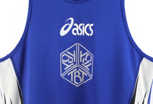80s 90s ASICS Onitsuka Tiger vintage tank top running jogging singlet shirt XS S - Picture 3 of 6