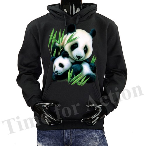 Panda & Jungtier Tiere Haustier lustiger Witz Humor humorvolle Grafik Hoodie - Bild 4 von 8