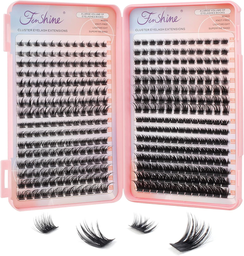 Fenshine Cluster Lashesindividual Lashes Wide Stem C/D Curl 9-15Mm Length DIY Ey - Picture 10 of 11