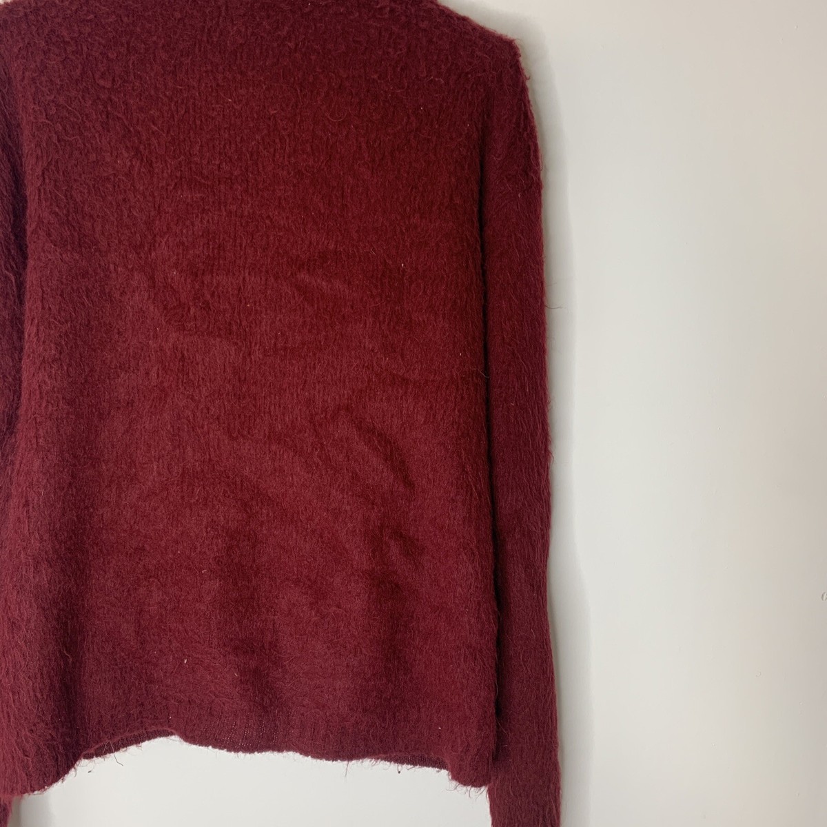 Arrow Burgundy Mohair Vintage 60’s Button Up Fuzzy Cardigan Sweater