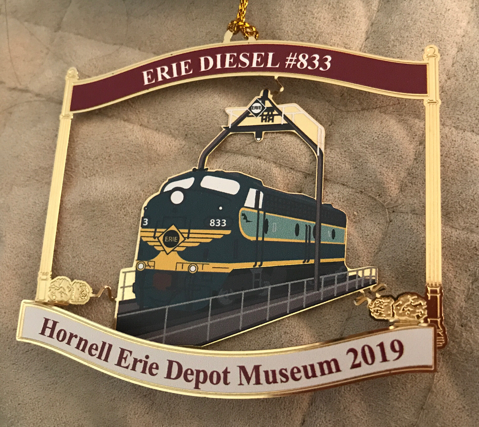 Hornell NY Erie Depot Museum 2019 Christmas Ornament NIB Erie Diesel