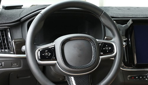 For Volvo XC90 2016-2023 ABS Carbon Fiber Steering Wheel Cover Panel Trim 1PCS - Foto 5 di 7