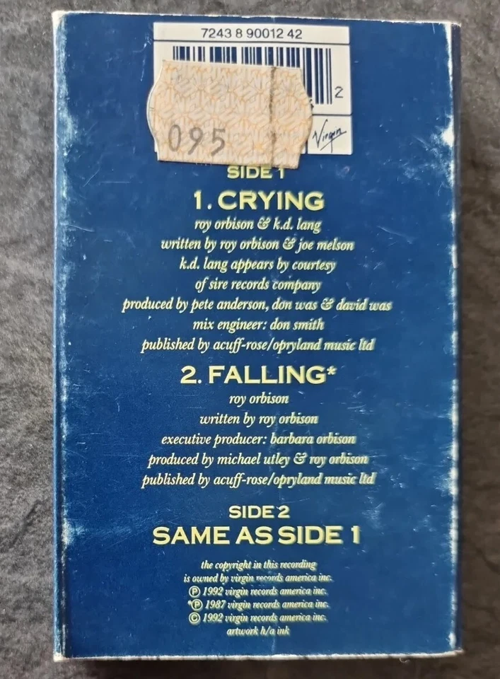 Roy Orbison (duet with K.D. Lang) - Crying - VG 1992 Cassette Single Pop Ballad - Image 3 of 3
