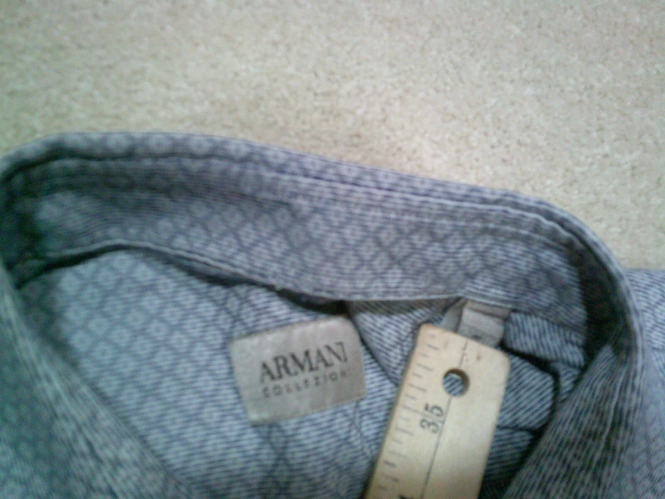 Armani Collezioni Button Up Shirt Mens Medium Gray - Image 4 of 4