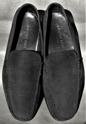 Laurent Effel Hombre Negro Cuero Nobuck Mocasín Puntera Conducción Zapatos Talla EU 42 - Imagen 4 de 6