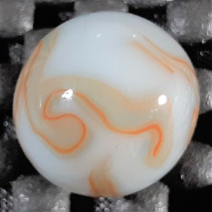 ALLEY-AGATE-ORANGE-YELLOW-SWIRLS-ON-PEARLY-BASE-VINTAGE-MARBLE-WET-MINT-9-8-5-8