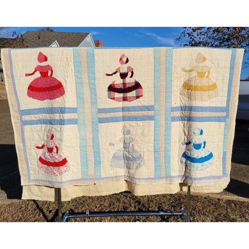 Southern Belle Vintage Quilt 72x89 HOLES STAINS Cutter Project Handmade Bedding