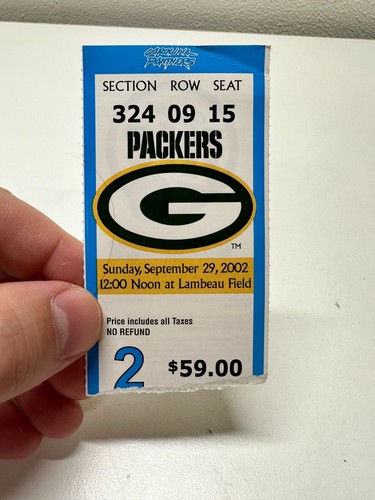 2002 Green Bay Packers Carolina Panthers Lambeau Brett Favre HOF