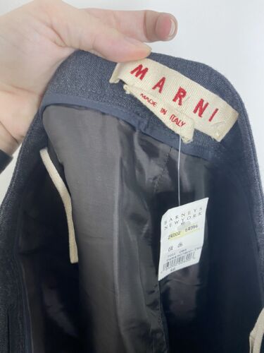 Pantalones Marni Italia Recortados Gris Para Mujer Ligeros 100% Lana Talla 46 Nuevos - Imagen 3 de 6