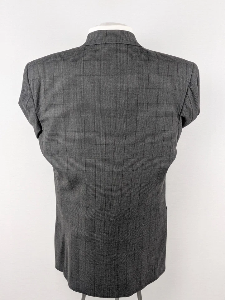 Blazer Abrigo Deportivo Cerruti 1881 Para Hombre 50L EE. UU. 40L Gris Cuadros Superinvierno 100s Lana Foto 4 de 4