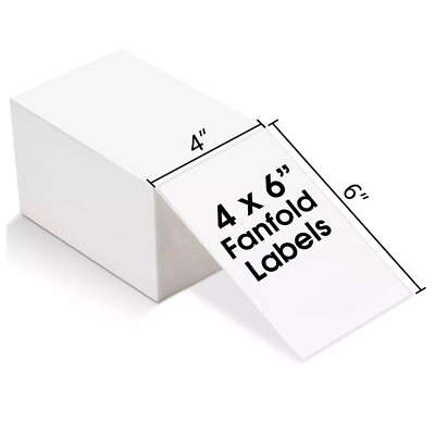 20 Stück (10.000 Etiketten) 4 Zoll x 6 Zoll Fächerfaltung Thermoetiketten (101 x 152 mm)