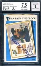 Hank Aaron Beckett BAS Signed 1989 Topps Turn Back The Clock Autograph