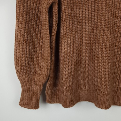 Boden Sweater Womens 8 Brown Wool Alpaca Blend Chunky Knit Mock Neck NWT K0677 - Picture 9 of 11