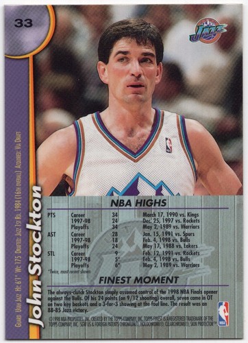 NBA Single Trading Cards John Stockton Utah Jazz - Picture 171 of 347