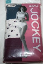 New 3 pack JOCKEY 100 combed cotton BRIEF BREATHABLE comfort TEAL WINE FLORAL 9