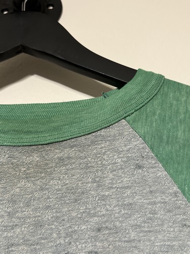 Vintage University Of Hawaii Raglan 80s Distressed Green Gray - Picture 7 of 14