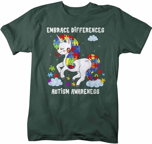 Men's Autism Shirt Embrace Differences Shirt Autism T Shirt Unicorn Shirt Unicor - 第 8/27 張圖片