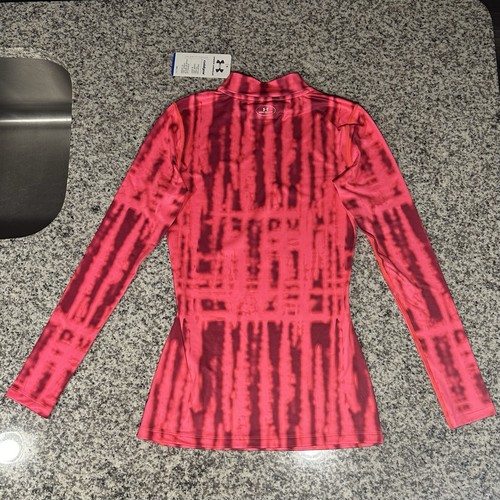 Under Armour Women ColdGear Mock Neck Compression Shirt Pink XS Long Sleeve NWT - Picture 2 of 6