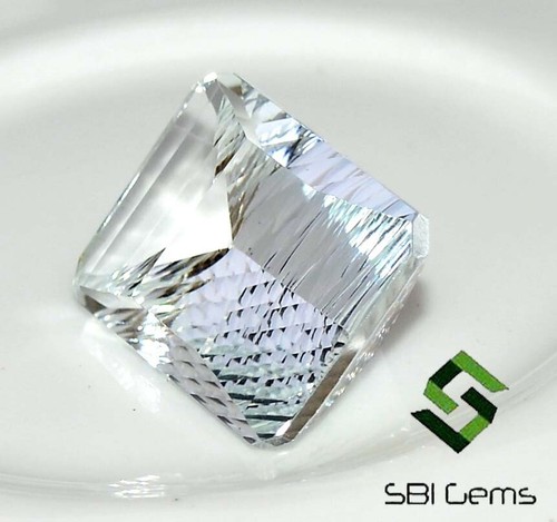 Topazio bianco naturale 17,22 CTS fantasia ottagono taglio concavo 18x13 mm pietra preziosa sfusa - Foto 9 di 10