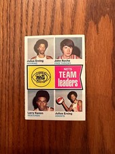 1974 Topps Nets Team Leaders Field Goal Pct. #226 Julius Erving Dr. J - Nice!