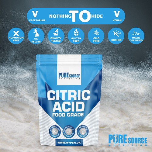 Pure Source Nutrition Citric Acid Food Grade Fine Graine 1KG|2.5KG|5KG|10KG -BAG - Picture 8 of 27