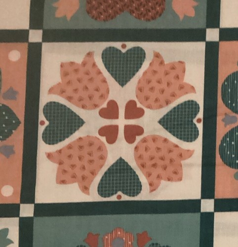 CALICO HEARTS Cotton Fabric Traditions 1 Yard x 44” Cheater Quilt - Picture 10 of 11