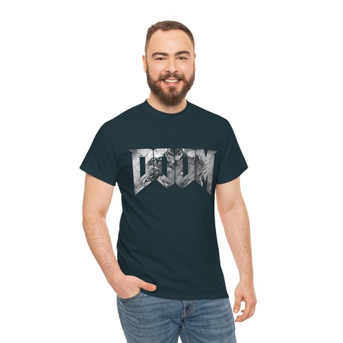 Doom White Logo Game ~ barfool ~ Unisex Heavy Cotton Tee Custom Shirt - Picture 87 of 118