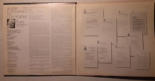 Andre Kostelanetz Plays Cole Porter with Fairbanks, Jr. Vinyl LP 2 Record Album - Picture 3 of 7
