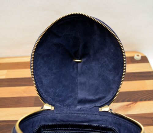 STAUD - Minnow Croc Embossed Dark Blue Leather Artsy Bucket Style Handbag Bag - Bild 7 von 10