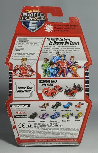 MATTEL 2009 HOT WHEELS BATTLE FORCE 5 SABER 1:64 DIE CAST TOY CAR SEALED - Picture 6 of 13