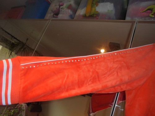 Velourweste mit Steinchen orange Gr. 48 - Bild 3 von 7