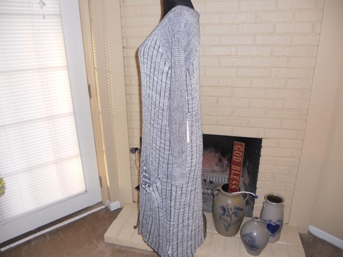 NEU MIT ETIKETT FREE PEOPLE LANGE CARDIGAN SCHATTENSTREIFEN SCHWARZ/ELFENBEIN KOMBI GRÖSSE SMALL - Bild 4 von 11