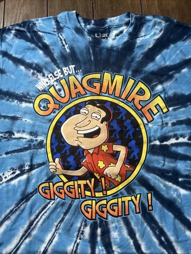 Quagmire Family Guy Shirt Liquid Blue NWOT Y2K Deadstock Rare Cartoon Tee - Picture 6 of 11