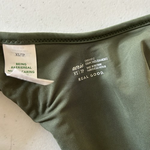 Aerie Cheekiest Bikinihose zum Binden XS & gefüttert Bügel Bikini Oberteil 34B Grün Set - Bild 5 von 7