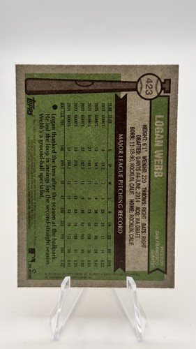 2025 Topps Heritage - High Number SP Logan Webb #423 Dark Green Border - Picture 2 of 2