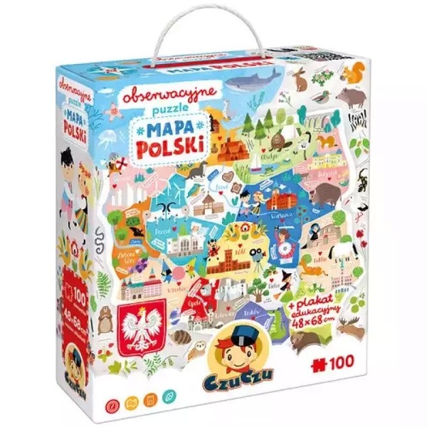 Czuczu Obserwacyjne Puzzle Mapa Polski - Bright Junior Media-image
