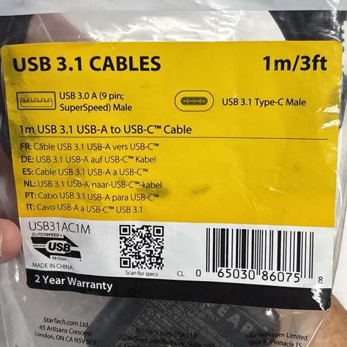 StarTech.com USB to USB C Cable - 3 ft. / 1m - 10 Gbps - USB-C to USB-A - USB 3. - Picture 4 of 4